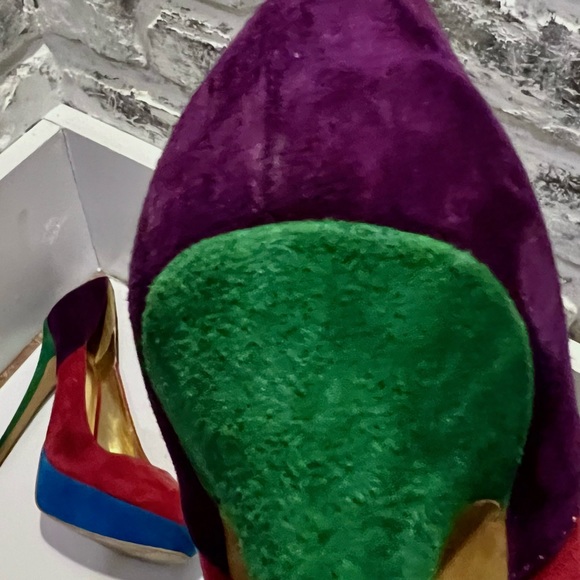 Charles David Velvet Multi-colored Heel Pumps. Size 8.5 EUC - Picture 8 of 8